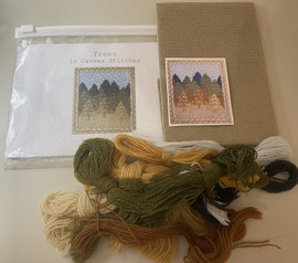 *Second-Hand* Trees in Canvas Stitches Kit By Rachel Doyle