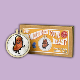 Just Wondering How You've Bean? Mini Matchbox Cross Stitch Kit by The Crafty Kit Co.