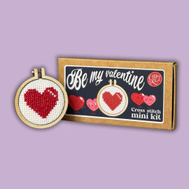 Be My Valentine Mini Matchbox Cross Stitch Kit by The Crafty Kit Co.
