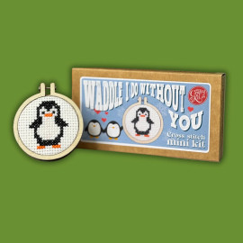 Waddle I Do Without You Mini Matchbox Cross Stitch Kit by The Crafty Kit Co.