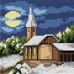 Winter Church Tapestry Canvas Only by Orchidea