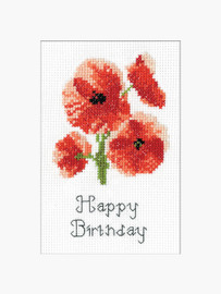 Poppy Card Cross Stitch Kit by Heritage