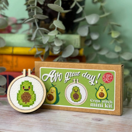 Avo Great Day! Mini Matchbox Cross Stitch Kit by The Crafty Kit Co.