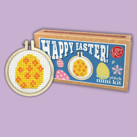 Happy Easter! Mini Matchbox Cross Stitch Kit by The Crafty Kit Co.