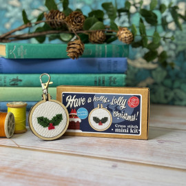Have a Holly, Jolly Christmas! Mini Matchbox Cross Stitch Kit by The Crafty Kit Co.
