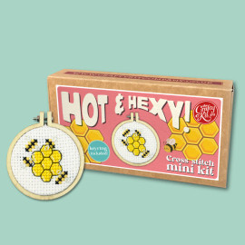 Hot & Hexy! Mini Matchbox Cross Stitch Kit by The Crafty Kit Co.