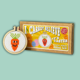 I Carrot Believe It's Easter Mini Matchbox Cross Stitch Kit by The Crafty Kit Co.
