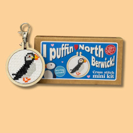 I Puffin Love North Berwick! Mini Matchbox Cross Stitch Kit by The Crafty Kit Co.