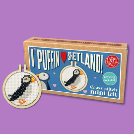 I Puffin Love Shetland! Mini Matchbox Cross Stitch Kit by The Crafty Kit Co.