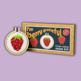 I'm Berry Grateful Mini Matchbox Cross Stitch Kit by The Crafty Kit Co.