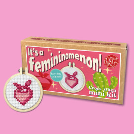 It's a femininomenon! Mini Matchbox Cross Stitch Kit by The Crafty Kit Co.