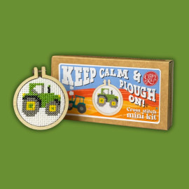 Keep Calm and Plough On! Mini Matchbox Cross Stitch Kit by The Crafty Kit Co.