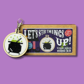 Let's Stir Things Up! Halloween Mini Matchbox Cross Stitch Kit by The Crafty Kit Co.