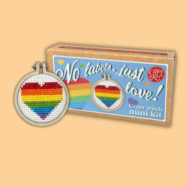 No Labels, Just Love! Mini Matchbox Cross Stitch Kit by The Crafty Kit Co.