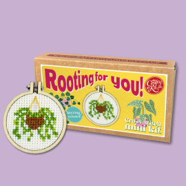 Rooting for You! Mini Matchbox Cross Stitch Kit by The Crafty Kit Co.