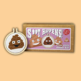 S**t happens! Mini Matchbox Cross Stitch Kit by The Crafty Kit Co.