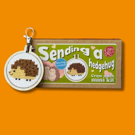 Sending a Hedgehug Mini Matchbox Cross Stitch Kit by The Crafty Kit Co.