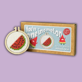 You're One In A Melon Mini Matchbox Cross Stitch Kit by The Crafty Kit Co.