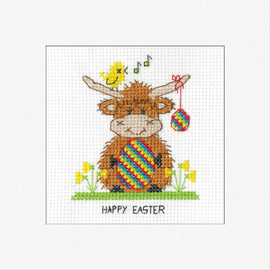 Highland Happy Easter Cross stitch Card Kit by Heritage