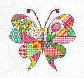 Patchwork Butterfly Cross Stitch Kit by Heritage