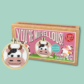 You're Moo-Vellous! Mini Matchbox Cross Stitch Kit by The Crafty Kit Co.