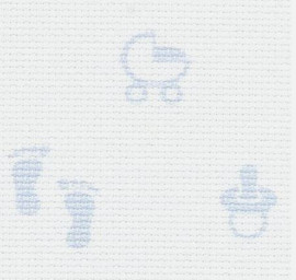 Zweigart 14 count Aida   - 5289 Baby Motif 53cm x 48cm