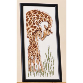 Giraffe with Youngling Counted Cross Stitch Kit By Permin