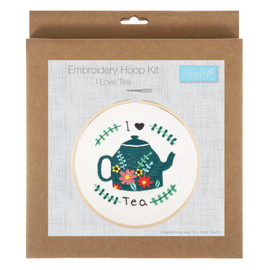 Embroidery Kit with Hoop: I Love Tea with Hoop by Trimits