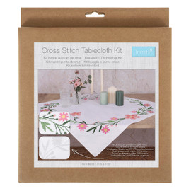 Printed Cross Stitch Kit: Tablecloth: Daisy Flowers by Trimits