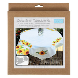 Printed Cross Stitch Kit: Tablecloth: Sunflowers by Trimits