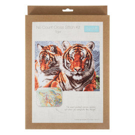 Extra Large Tiger Printed Cross Stitch Kit by Trimits