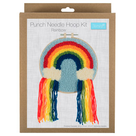 Punch Needle Kit: Yarn and Hoop:  Rainbow