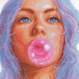 Bubblegum Dreams Counted Cross Stitch Kit By Aine