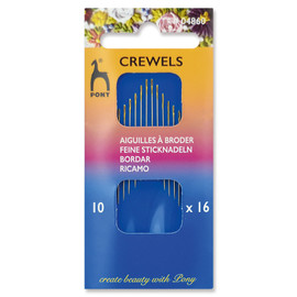 Hand Sewing Needles: Crewels: Gold Eye: Size 10