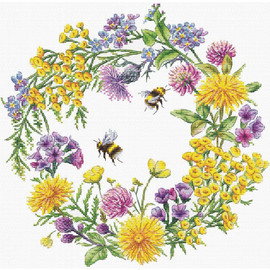 Field Wreath Counted Cross Stitch Kit by Andriana