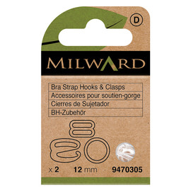 Bra Hooks & Clasps: Clear: 12mm