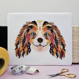 Mandala King Charles Cross Stitch Kit by Meloca Designs