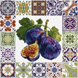 Mediterranean Fig Mosaic Cross Stitch Kit by Luca S