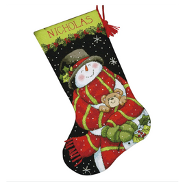 Snowman and Bear Cross Stitch Stocking Kit by Dimensions