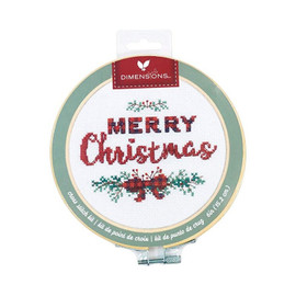 Merry Christmas Cross Stitch Kit with Hoop  by Dimensions