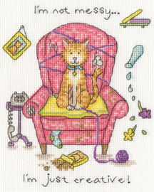 Crafty Cat Cross Stitch Kit by Cockadoodle