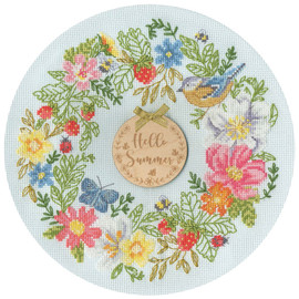 Summer Wreath Cross Stitch Kit by Jane Sunner