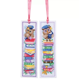 Professor Owl Bookmarks Counted Cross Stitch Kit By Vervaco