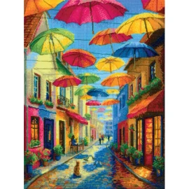 Colourful Umbrellas Counted Cross Stitch Kit by Riolis