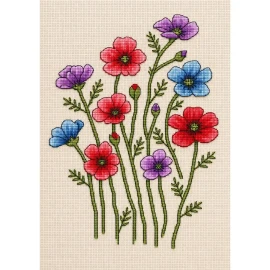 Decorative Poppies Counted Cross Stitch Kit By VDV