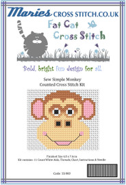 Sew Simple Monkey Cross Stitch Kit by Fat Cat