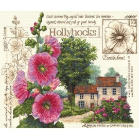 Hollyhock Cottage Counted Cross Stitch Kit by Merejka