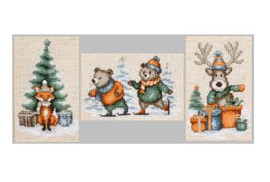 Woodland Winter Tales - Set of 3  Counted Cross Stitch Kit By Vervaco