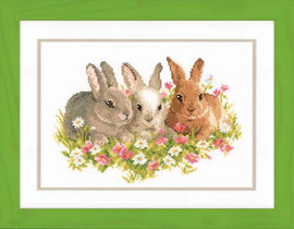 Rabbit Trio Vervaco Cross Stitch Kit
