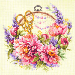 Peonies For Needlewoman Cross Stitch Kit By Magic Needle